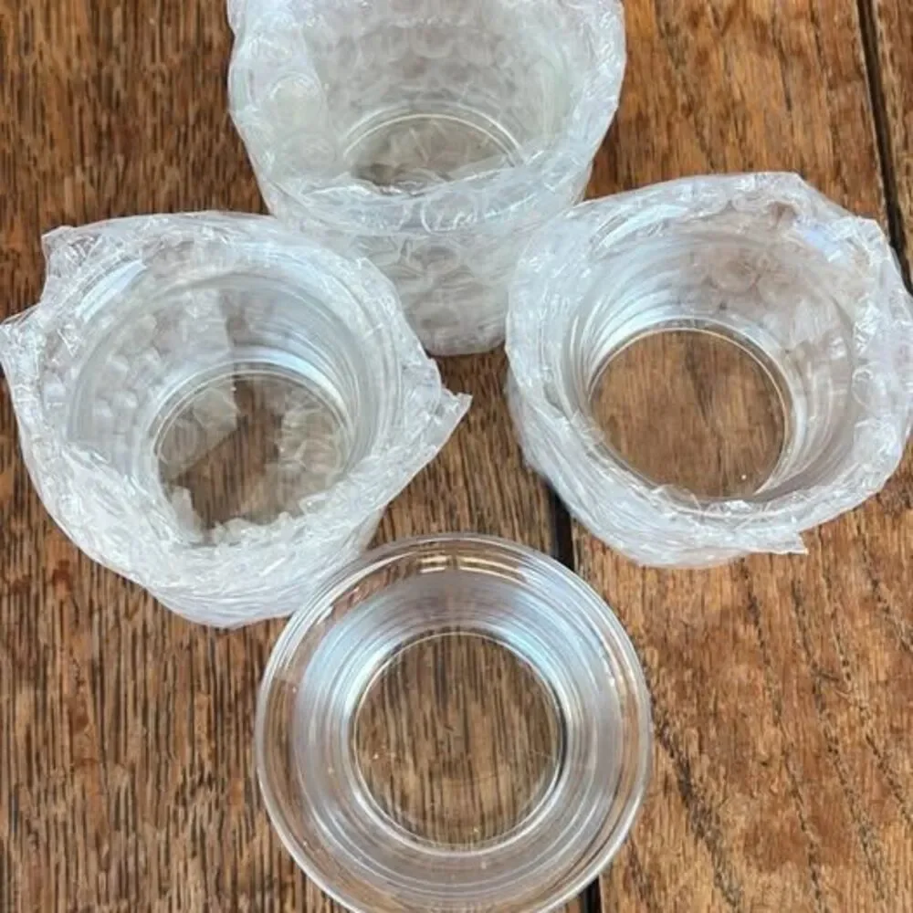 Set of 4 Clear Glass Votive Candle Holders